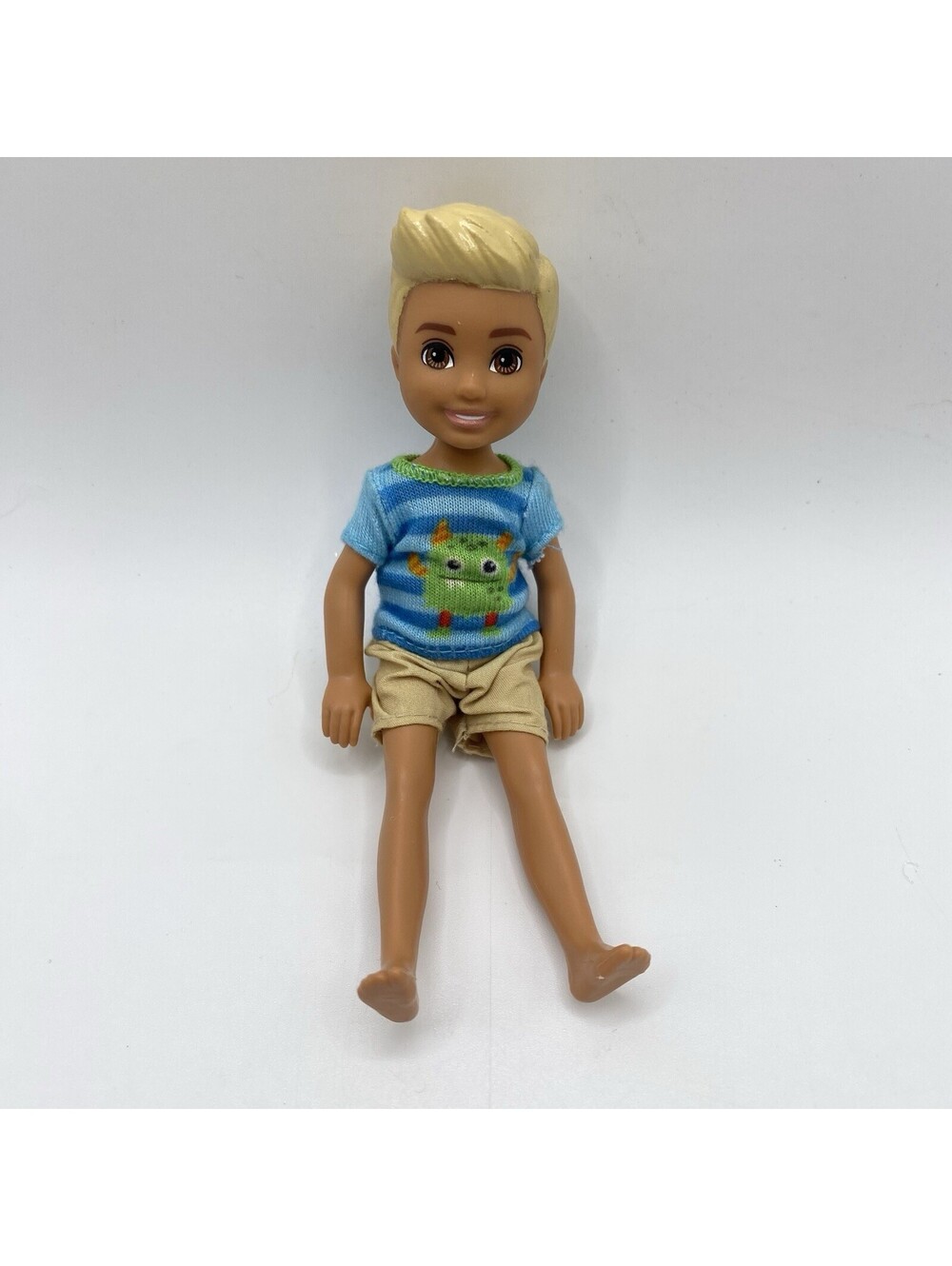 2016 Barbie Club Chelsea Blonde Boy In Monster Shirt Doll 5.5" B20